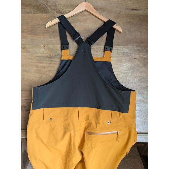 Flylow Snow Ski Baker Bib Mens 2XL Mustard Insulated Adjustable Strap 1820 NWT - Picture 2 of 5